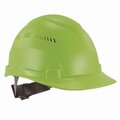 Ergodyne Skullerz 8966 Class C Lightweight Cap-Style Hard Hat, Adjustable Venting, 6-pt Rachet Suspension, Lime 60224